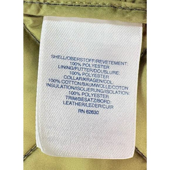 Lands End Women Primaloft Quilted Puffer Jacket Coat Corduroy Collar Blue Size L - Picture 7 of 10